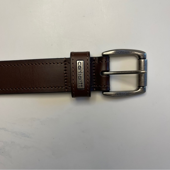 Carhartt Belt Mens 42 Brown Full Grain Leather Legacy Casual Work WB5561 M - Picture 2 of 8